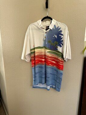 Chiliwear Golf Landscape Polo Shirt XXL Cotton Polyester Button-Up Short Sleeve